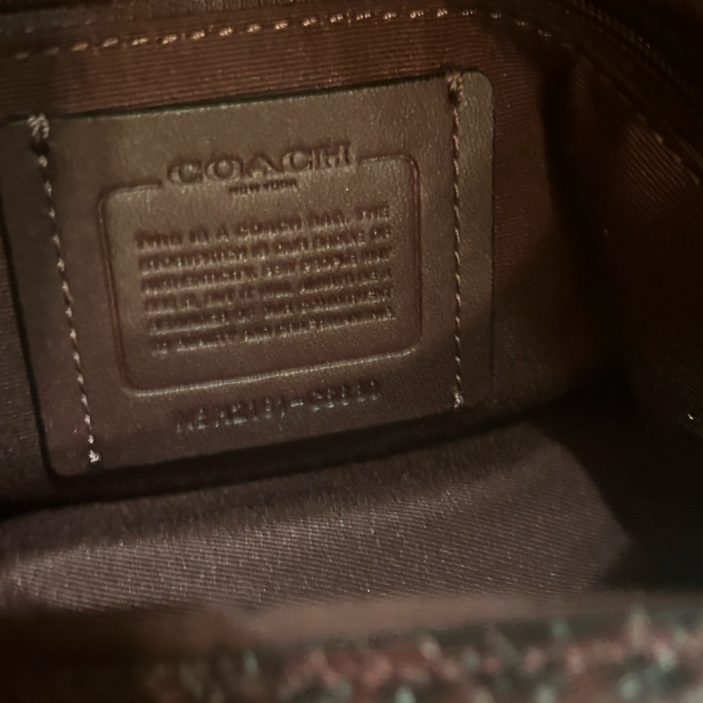 Coach Dark Brown Leather Hobo Tote with Gold Hardware - Picture 9 of 11